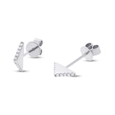 0.07ct 14k White Gold Diamond Pyramid Stud Earring